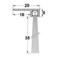 Uszczelka szczotkowa F25-35mm, długość 1m