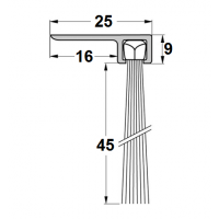 Uszczelka szczotkowa F25-45mm, długość 1m