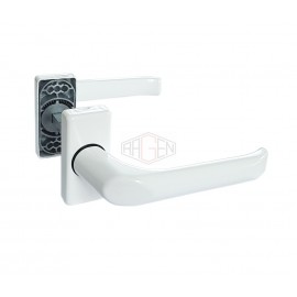 Klamko-klamka WALA H1 do drzwi, krótki szyld, biały RAL9016