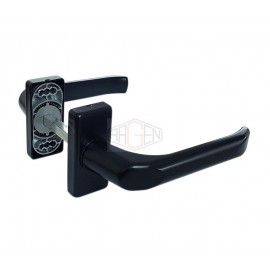 Klamko-klamka WALA H1 do drzwi, krótki szyld, czarny RAL9005